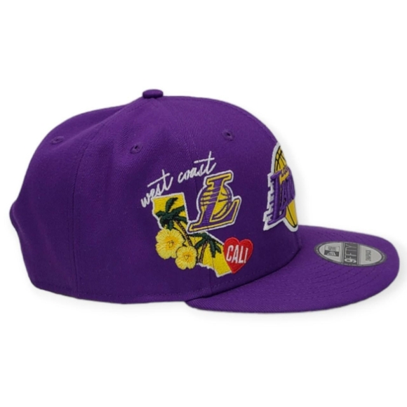 New Mens Los Angeles Lakers Snapback Cap Hat - Picture 2 of 5